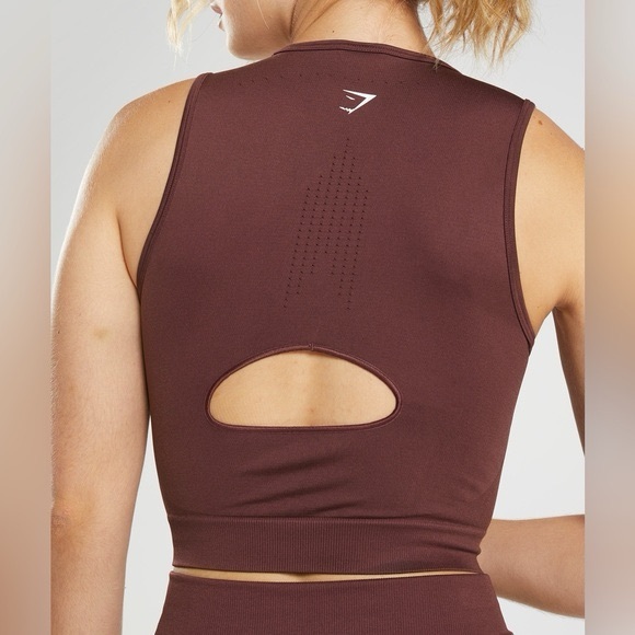 Gymshark Tops - GYMSHARK Swear Seamless Workout Tank Top Sleeveless Maroon Medium